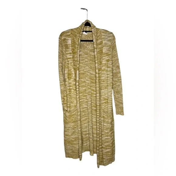 Anthropologie Abigail Marled Duster Cardigan in Yellow size medium - Picture 3 of 5